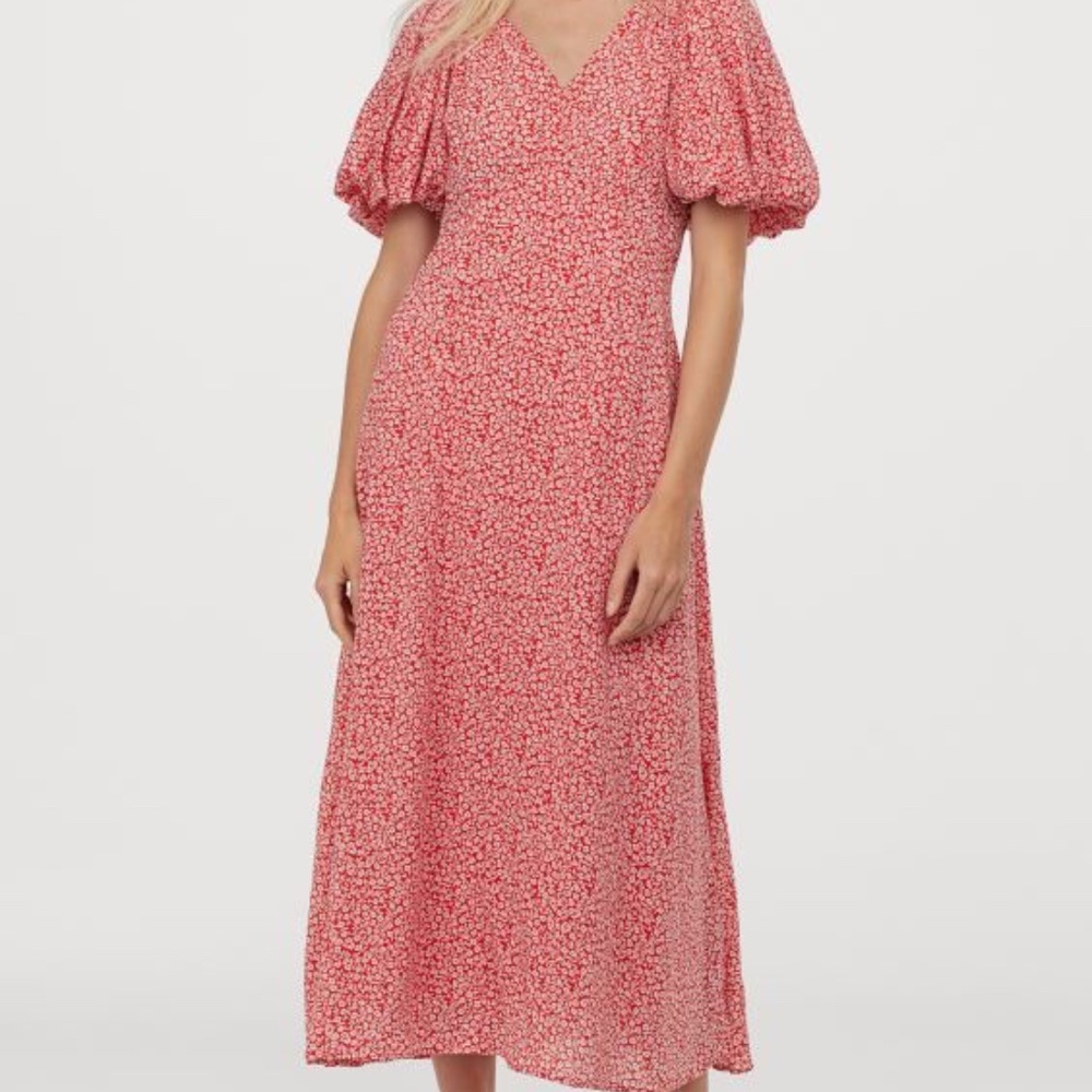 H&M floral puff sleeve dress
